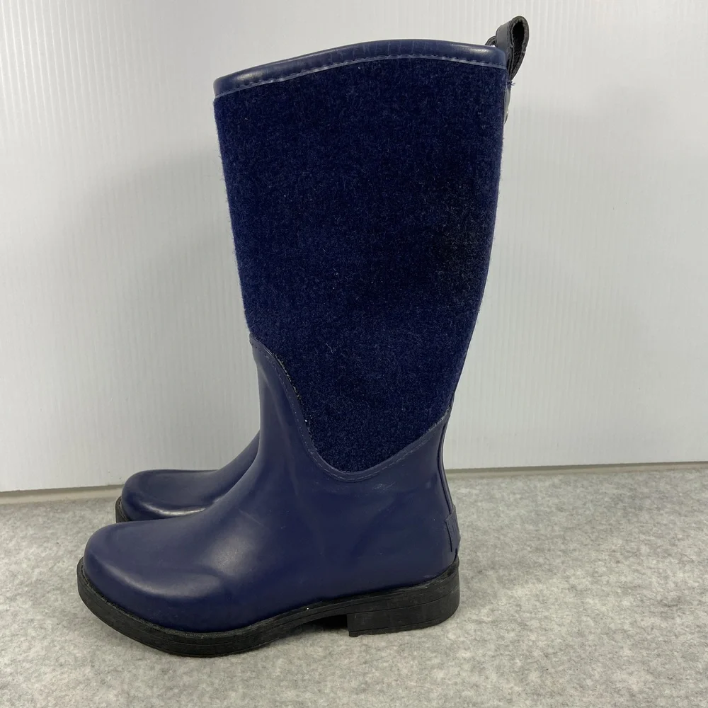 UGG Reignfall Tall Rain Boots‎ Knee High Pull On Navy Blue Womens Size 6